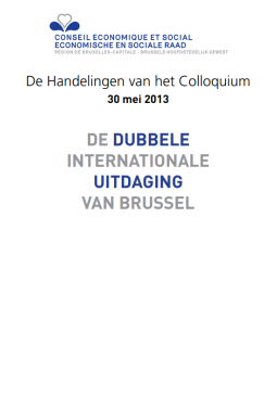 Handelingen van het Colloquium 2013 - De dubbele internationale uitdaging van Brussel