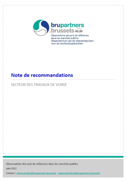 Secteur des travaux de voirie : Note de recommandations