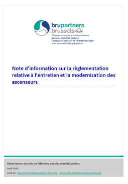 Note d'information sur la règlementation relative à l'entretien et la modernisation des ascenseurs