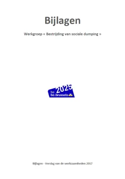 Bijlagen Werkgroep « Bestrijding van sociale dumping »